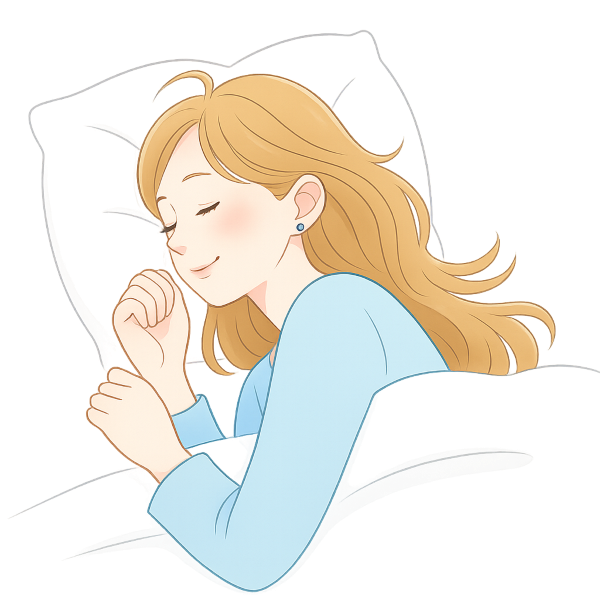 リラックスして睡眠をとる女性