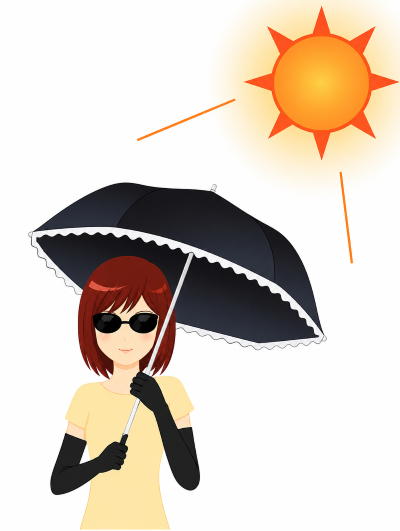 女性　日焼け